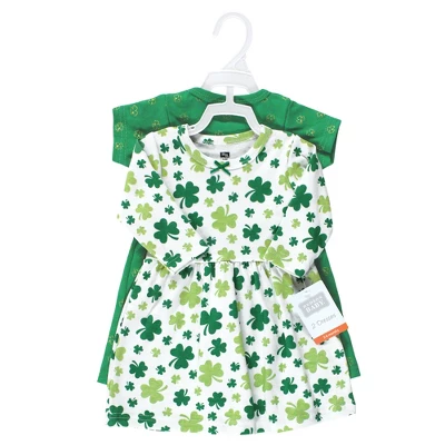 Hudson Baby Infant Girl Cotton Dresses, Shamrocks 1 Hudson Baby Infant Girl Cotton Dresses, Shamrocks
