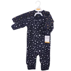 Hudson Baby Store 5 Hudson Baby Infant Premium Quilted Coveralls 2pk, Metallic Stars