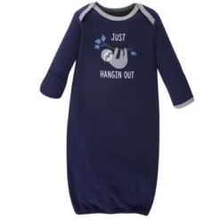 Hudson Baby Infant Boy Cotton Long-Sleeve Gowns 4pk, Little Explorer, 0-6 Months