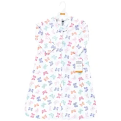 Hudson Baby Infant Girl Long Sleeve Cotton Jersey Sleeping Bag, Sack, Blanket, Pastel Butterfly