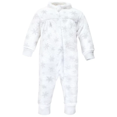 Hudson Baby Infant Girl Plush Jumpsuits, Snowflakes 2 Hudson Baby Infant Girl Plush Jumpsuits, Snowflakes - Image 2