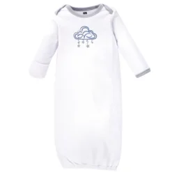Hudson Baby Boy Cotton Gowns, Cloud Mobile Blue, Preemie/Newborn