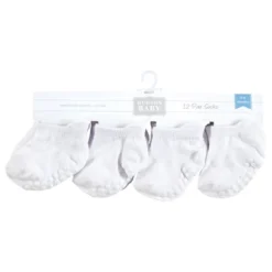 Hudson Baby Unisex Baby Non-Skid No-Show Socks, White