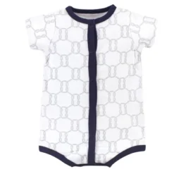 Hudson Baby Infant Boy Cotton Rompers 3pk, Ahoy