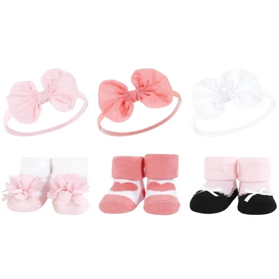 Hudson Baby Infant Girl 12Pc Headband And Socks Giftset, Blush White, One Size 1 Hudson Baby Infant Girl 12Pc Headband And Socks Giftset, Blush White, One Size