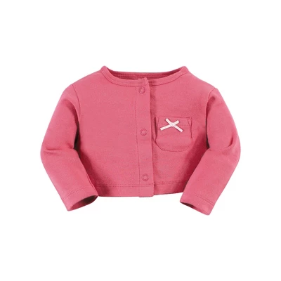 Hudson Baby Infant And Toddler Girl Cotton Dress And Cardigan Set, Blush Rose 4 Hudson Baby Infant And Toddler Girl Cotton Dress And Cardigan Set, Blush Rose - Image 4