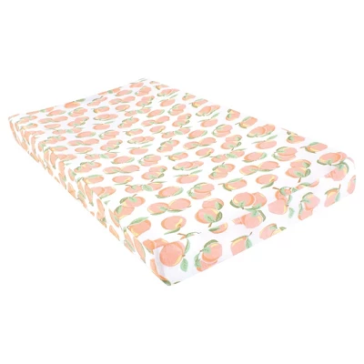 Hudson Baby Girls Cotton Changing Pad Cover, Peach, One Size 2 Hudson Baby Girls Cotton Changing Pad Cover, Peach, One Size - Image 2