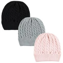 Hudson Baby Family Knitted Caps 3pk, Pink Black -Hudson Baby Store GUEST be8b71aa 5ee9 4d9b a837 73749a2400af