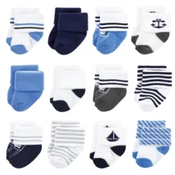 Hudson Baby Infant Boy Cotton Rich Newborn And Terry Socks, Nautical 12-Pack -Hudson Baby Store GUEST bede4f04 241b 4e35 b1ff 86033c53eeec