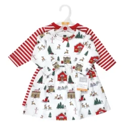 Hudson Baby Store 13 Hudson Baby Infant And Toddler Girl Cotton Dresses, North Pole