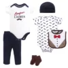Hudson Baby Infant Boy Cotton Layette Set, Bonjour