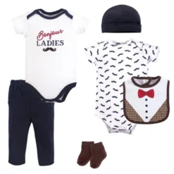 Hudson Baby Infant Boy Cotton Layette Set, Bonjour