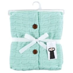 Hudson Baby Unisex Baby Faux Shearling Knitted Baby Lounge Stroller Wrap Sack, Mint, One Size