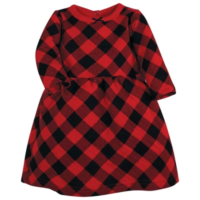 Hudson Baby Toddler Girl Quilted Cotton Dress And Leggings, Buffalo Plaid 2 Hudson Baby Toddler Girl Quilted Cotton Dress And Leggings, Buffalo Plaid - Image 2