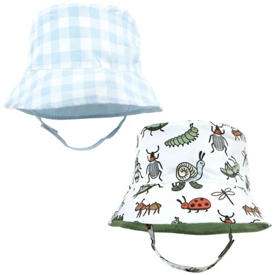 Hudson Baby Infant Boy 4Pc Sun Protection Hat, Critters Plaid Sea Turtle Stripe, 12-24 Months 1 Hudson Baby Infant Boy 4Pc Sun Protection Hat, Critters Plaid Sea Turtle Stripe, 12-24 Months