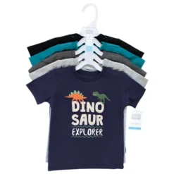 Hudson Baby Infant And Toddler Boy Short Sleeve T-Shirts, Dino Truck Robot