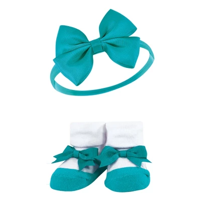 Hudson Baby Infant Girls Headband And Socks Giftset, Dinosaurs, One Size 2 Hudson Baby Infant Girls Headband And Socks Giftset, Dinosaurs, One Size - Image 2