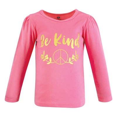 Hudson Baby Infant And Toddler Girl Long Sleeve T-Shirts, Be Kind 2 Hudson Baby Infant And Toddler Girl Long Sleeve T-Shirts, Be Kind - Image 2