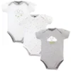 Hudson Baby Cotton Bodysuits 3pk, Gray Clouds