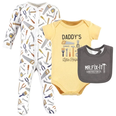 Hudson Baby Infant Boys Cotton Sleep And Play, Bodysuit And Bandana Bib Set, Construction Work 4 Hudson Baby Infant Boys Cotton Sleep And Play, Bodysuit And Bandana Bib Set, Construction Work - Image 4