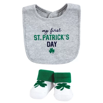 Hudson Baby Infant Boy Cotton Bib And Sock Set, Cutest Clover, 0-9 Months 2 Hudson Baby Infant Boy Cotton Bib And Sock Set, Cutest Clover, 0-9 Months - Image 2