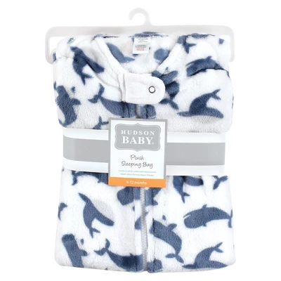 Hudson Baby Infant Boy Plush Sleeping Bag, Sack, Blanket, Sleeveless Whale 1 Hudson Baby Infant Boy Plush Sleeping Bag, Sack, Blanket, Sleeveless Whale
