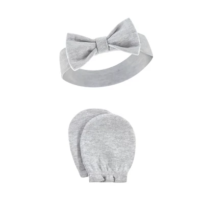 Hudson Baby Infant Girl Cotton Headband And Scratch Mitten Set, Houndstooth, 0-6 Months 5 Hudson Baby Infant Girl Cotton Headband And Scratch Mitten Set, Houndstooth, 0-6 Months - Image 5