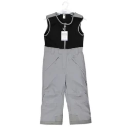 Hudson Baby Unisex Snow Bib Overalls With Fleece Top, Solid Charcoal