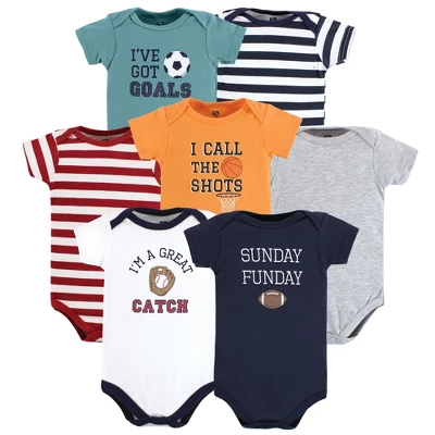 Hudson Baby Cotton Bodysuits, Sports Stripes 9 Hudson Baby Cotton Bodysuits, Sports Stripes - Image 9