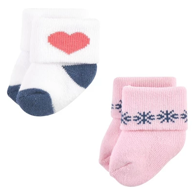 Hudson Baby Infant Girl Cotton Rich Newborn And Terry Socks, Love 12-Pack 7 Hudson Baby Infant Girl Cotton Rich Newborn And Terry Socks, Love 12-Pack - Image 7