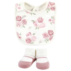 Hudson Baby Infant Girl Cotton Bib And Sock Set, Mom Dad Floral, 0-9 Months -Hudson Baby Store GUEST d820d34d 470f 48fe 8063 4308c34968b6
