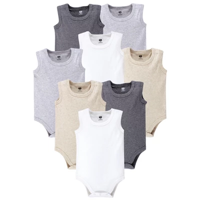 Hudson Baby Cotton Sleeveless Bodysuits 8pk, Heather Gray 5 Hudson Baby Cotton Sleeveless Bodysuits 8pk, Heather Gray - Image 5