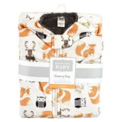 Hudson Baby Infant Boy Mink With Faux Shearling Inner Sleeping Bag, Sack, Blanket, Boy Forest