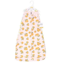 Hudson Baby Infant Girl Interlock Cotton Sleeveless Sleeping Bag, Citrus Orange