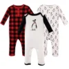 Hudson Baby Infant Boy Cotton Coveralls 3pk, Penguin