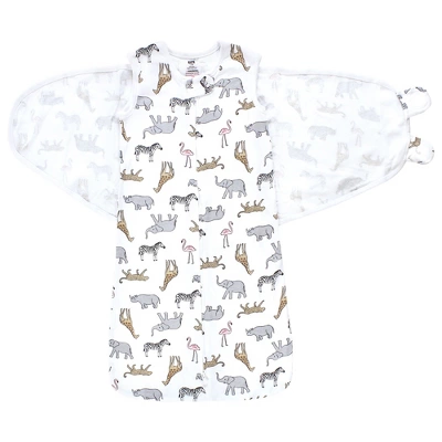 Hudson Baby Infant Girl Convertible Swaddle Sleep Sack, Modern Pink Safari 2 Hudson Baby Infant Girl Convertible Swaddle Sleep Sack, Modern Pink Safari - Image 2