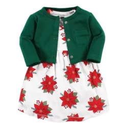 Hudson Baby Infant And Toddler Girl Cotton Dress And Cardigan Set, Poinsettia -Hudson Baby Store GUEST dd3aebd2 0e04 449b ab72 6b56626c087d