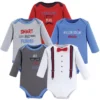 Hudson Baby Infant Boy Cotton Long-Sleeve Bodysuits 5pk, Mr Cool Dude