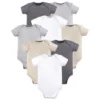 Hudson Baby Cotton Bodysuits 8pk, Heather Gray