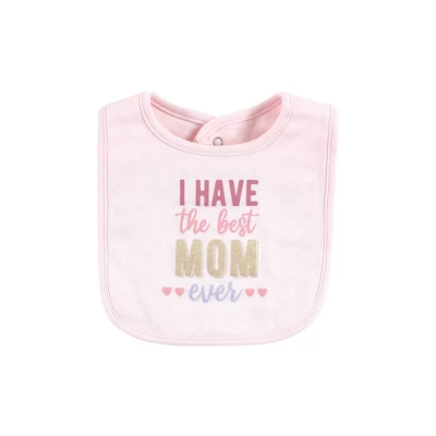 Hudson Baby Infant Girl Cotton Bib And Headband Or Caps Set, Mothers Day, 0-9 Months 4 Hudson Baby Infant Girl Cotton Bib And Headband Or Caps Set, Mothers Day, 0-9 Months - Image 4