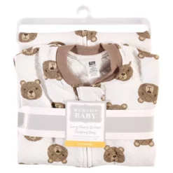 Hudson Baby Infant Boy Premium Quilted Long Sleeve Sleeping Bag And Wearable Blanket, Little Bear