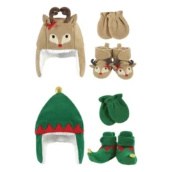 Hudson Baby Infant Girl 6Pc Trapper Hat, Mitten And Bootie Set, Green Elf Girl Reindeer -Hudson Baby Store GUEST e0b81b84 ad5f 4496 99d9 44ee250d0efa