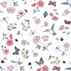 Hudson Baby Girls Cotton Changing Pad Cover, Hummingbird Garden, One Size