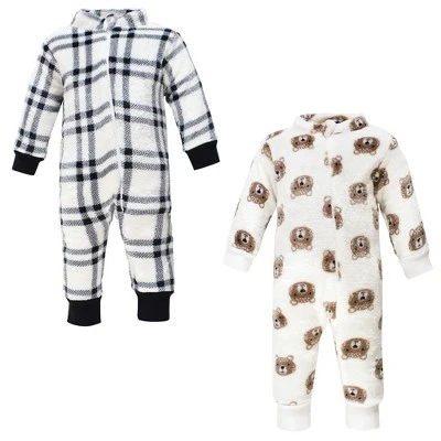 Hudson Baby Infant Boy Plush Jumpsuits, Brown Bear 5 Hudson Baby Infant Boy Plush Jumpsuits, Brown Bear - Image 5