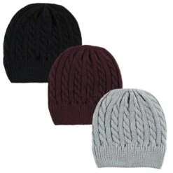 Hudson Baby Family Knitted Caps 3pk, Black Burgundy -Hudson Baby Store GUEST e3a1ef2f 4241 4292 8b32 6c130561f66d