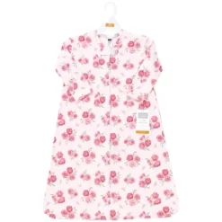 Hudson Baby Infant Girl Long Sleeve Cotton Jersey Sleeping Bag, Sack, Blanket, Blush Rose