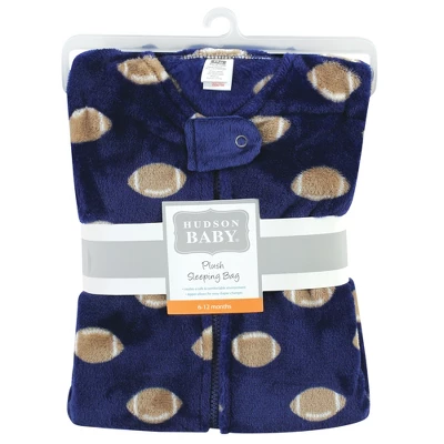 Hudson Baby Infant Boy Plush Sleeveless Sleeping Bag, Sack, Blanket, Football 1 Hudson Baby Infant Boy Plush Sleeveless Sleeping Bag, Sack, Blanket, Football