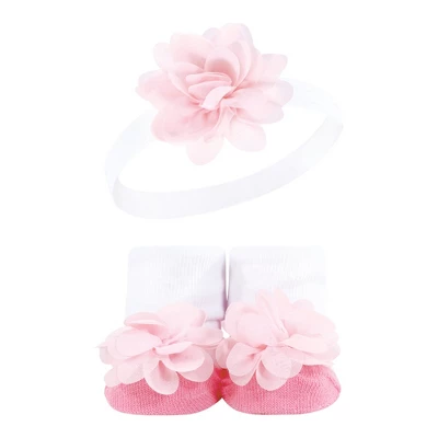 Hudson Baby Infant Girl Headband And Socks Giftset, Pink Lilac, One Size 4 Hudson Baby Infant Girl Headband And Socks Giftset, Pink Lilac, One Size - Image 4