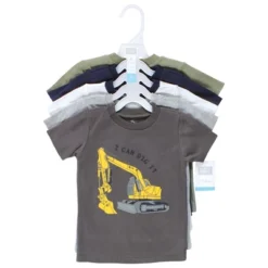 Hudson Baby Toddler Boy Short Sleeve T-Shirts, Construction Dino