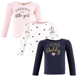 Hudson Baby Infant Girl Long Sleeve T-Shirts, Girl Daddy Pink Navy -Hudson Baby Store GUEST eabcc78f 84af 408c b94a 5d8307f5334a
